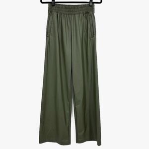 OFFLINE by Aerie Real Luxe Wide Leg Faux Leather Pants Olive Green Small